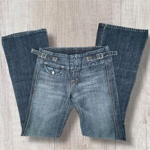 7 For All Mankind Lulu Distress Wash Buckle  DCG Blue Jeans 26 VGUC